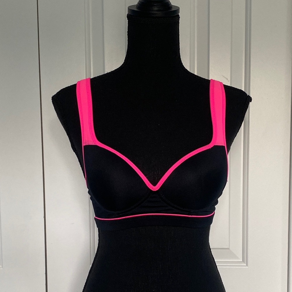 Like New Athletic Essentials Black and Pink Small Sports Bra